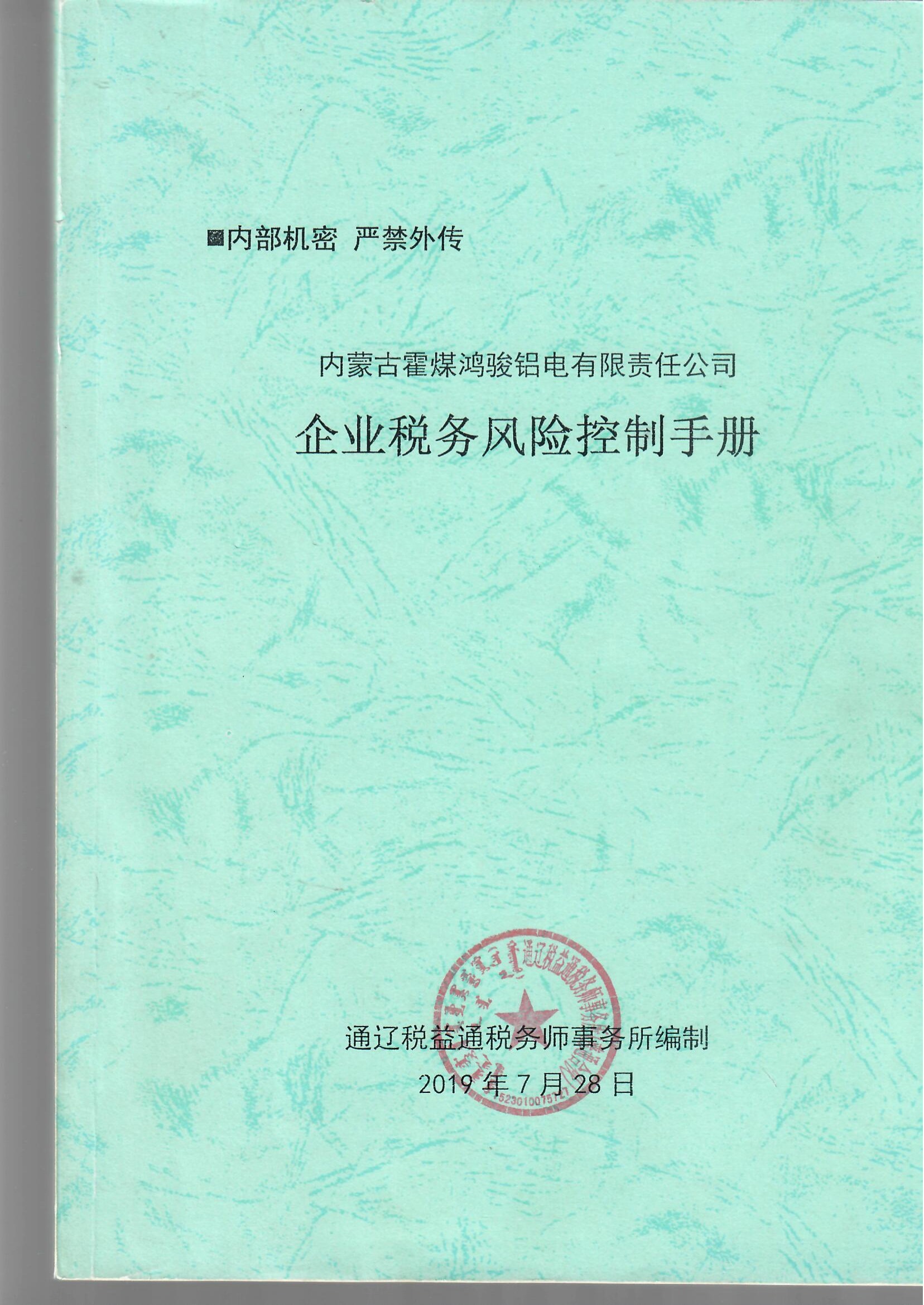 代为编写企业税务风险控制手册